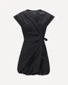 Pinko Cotton Dress With Pleated Skirt And Buttoned Shoulders