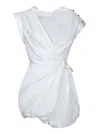 Pinko Short Shirt Dress With Crisscross In White
