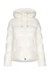 Pinko Quilted Coat Hood Drawstring Detail In White