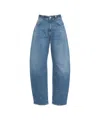 Pinko 'eloise' Blue Jeans With Logo Patch On The Rear And Belt Loops In Denim Woman In Blue