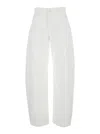 Pinko 'eloise' White Jeans With Belt Loops And Logo Patch On The Rear