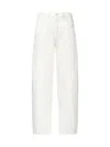 Pinko 'eloise' White Jeans With Belt Loops And Logo Patch On The Rear In White