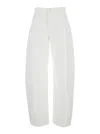 Pinko 'eloise' White Jeans With Belt Loops And Logo Patch On The Rear In White