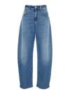 Pinko 'eloise' Blue Jeans With Logo Patch On The Rear And Belt Loops In Denim Woman In Blu