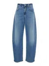 Pinko 'eloise' Blue Jeans With Logo Patch On The Rear And Belt Loops In Denim Woman In Blue