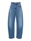 Pinko 'eloise' Blue Jeans With Logo Patch On The Rear And Belt Loops In Denim Woman In Blue