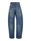 Pinko Eloise Egg Ocean Wave Denim In Blue