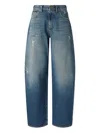 Pinko Eloise Egg Ocean Wave Denim In Blue