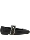 Pinko Embellished-buckle Ballet Flats In Black