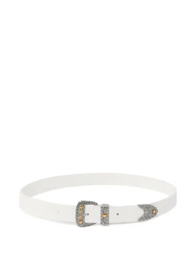 Pinko Embellished-buckle Belt In Gray
