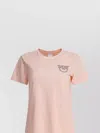 Pinko Nambrone Pink Crewneck T-shirt With Love Birds Diamond Cut Logo On The Chest In Cotton Woman In Pink