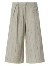Pinko Embellished Cropped Trousers In Gray