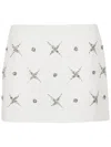 Pinko Embellished Double-layer Mini Skirt In White