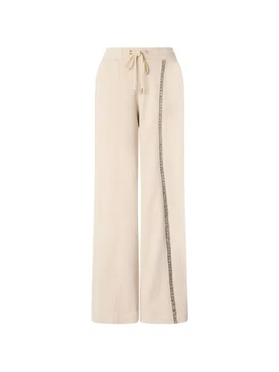 Pinko Embellished Drawstring Sweatpants In Neutral
