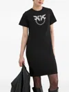 Pinko Embellished Graphic Mini Dress In Black