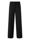Pinko Wide-leg Trousers With Rhinestones In Black