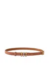 Pinko Thin Suede Belt With Logo-branded Rings