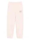 Pinko Embellished-logo Cotton Track Pants In Purple