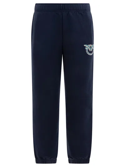 Pinko Logo-embellished Track Pants In Navy