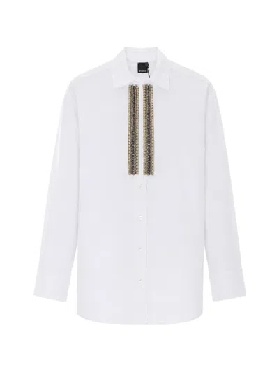 Pinko Embellished Long-sleeve Shirt In White