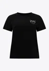Pinko Embellished Love Birds T-shirt In Black