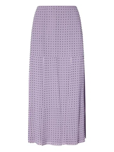 Pinko Embellished Midi Skirt In Purple