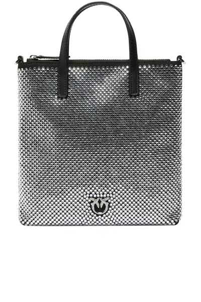 Pinko Embellished Mini Shopper Bag In Black