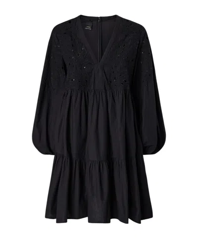 PINKO PINKO EMBELLISHED OPENWORK MINI DRESS