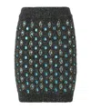 Pinko Cable-knit Embellished Mini Skirt In Black