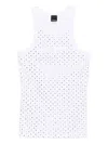 Pinko Tank Top With Rhinestones And Studs In White
