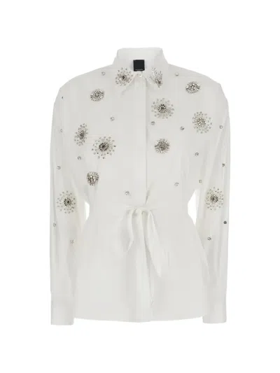 Pinko Embellished Tie Shirt In Multi