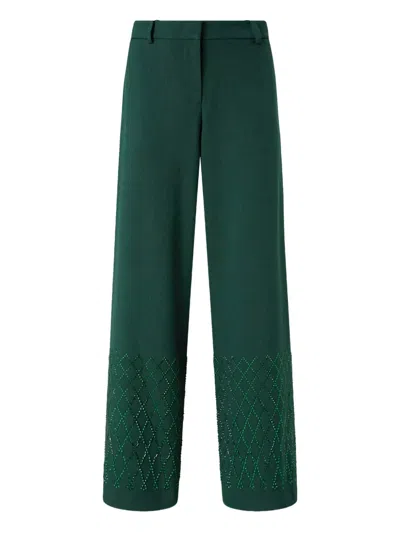 Pinko Embellished Trousers In Green