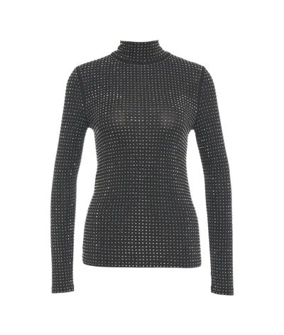 PINKO PINKO EMBELLISHED TURTLENECK JERSEY TOP