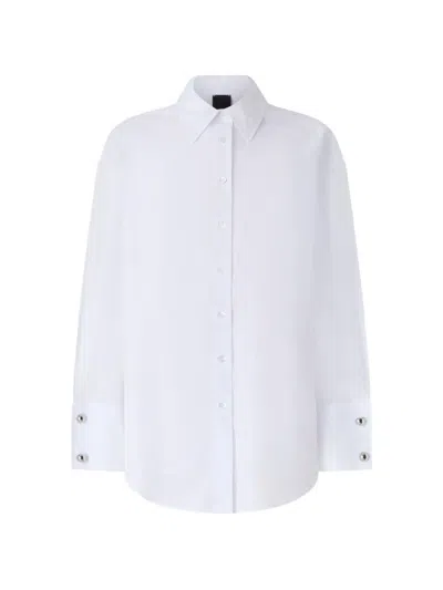 Pinko Embellished-cuff Cotton Shirt In White