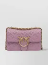 Pinko Embossed Chain Strap Satchel With Bird Embellishment