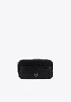 Pinko Ini Camera Bag With Love Birds Motif In Black