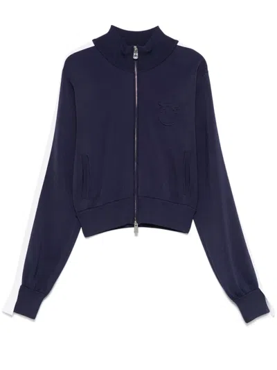 Pinko Embossed-logo Sweatshirt In Blau