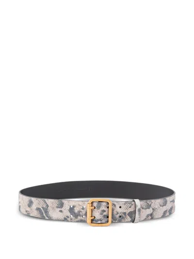 Pinko Embossed-leather Buckle Belt In Multi