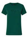 Pinko Embroidered Cotton T-shirt In Green