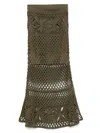 Pinko Long Skirt Made Of Viscose Blend With Patterned Crochet Effect