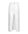 Pinko Embroidered Denim Skirt In White