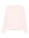 Pinko Embroidered-logo Cotton Sweatshirt In Pink