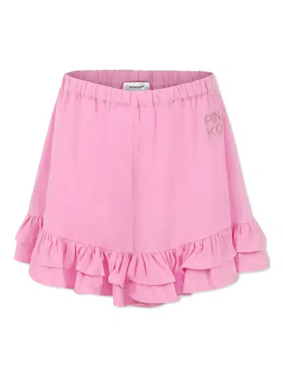 PINKO EMBROIDERED-LOGO SHORTS