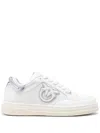 Pinko Embroidered-logo Sneakers In White