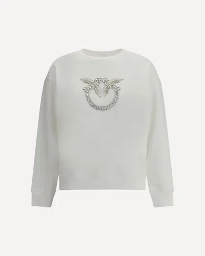Pinko Crystal-embellishment Sweatshirt In White