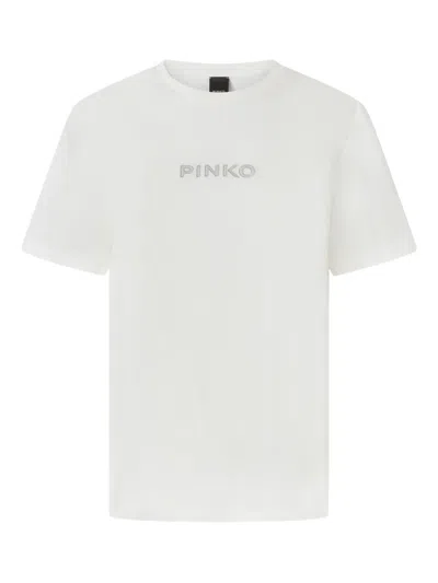 PINKO EMBROIDERED LOGO T-SHIRT
