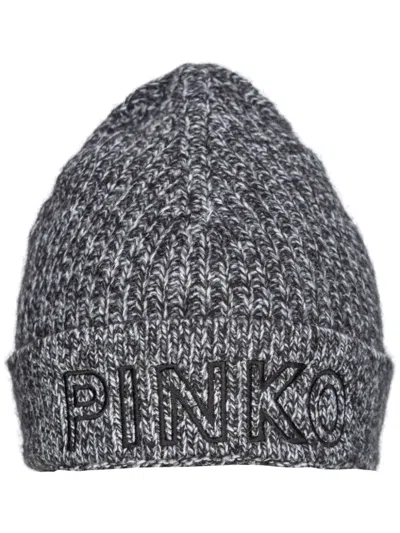 Pinko Beanie Mit Logo-stickerei In Grau