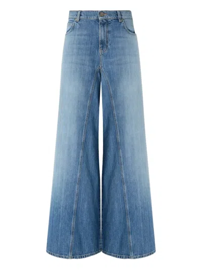 Pinko Embroidered-pocket Jeans In Blue