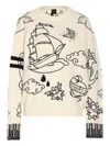 Pinko Patterned Crew-neck Sweater In Neutral