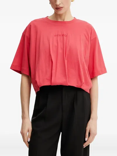 Pinko Embroidered T-shirt In Red